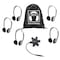 Hamiltonbuhl Galaxy Econo-Line of Sack-O-Phones w/5 Personal-Sized HA2 Headphones, Starfish Jackbox, Carry Bag, 7PK GJB5HA2 - alternate 1
